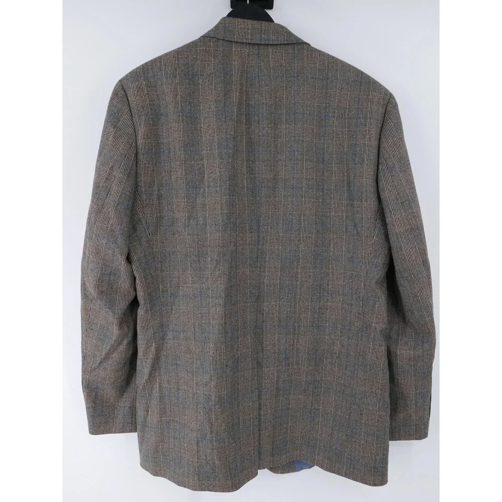 Hugo Boss Suit Brown Plaid Rossellini/Movie Wool Tweed USA 2 Piece 42R 36x33